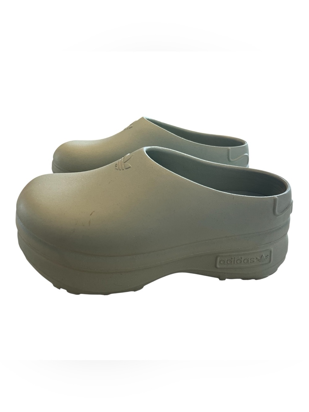 adidas Women’s Slip-On Clog — Sage Green Rubber Mule